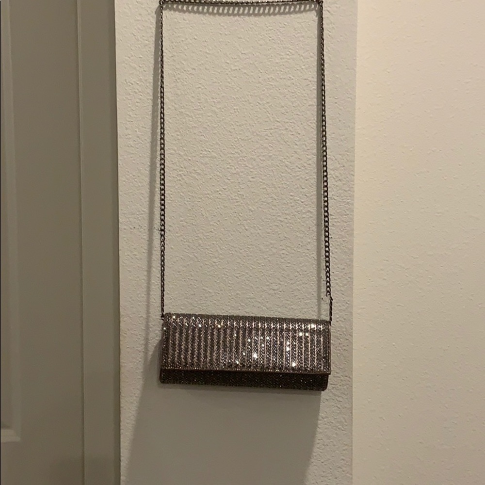 Platinum bling crossbody clutch